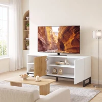 HOMCOM Tv-meubel voor tv's tot 55 inch, modern tv-lowboard met verstelbare planken, wit(m-2)