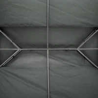 Outsunny Copertura per Gazebo 4x3 m a 2 Livelli in Poliestere con Cinghie e 10 Fori di Drenaggio, Grigio Scuro(m-7)