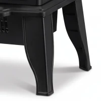 HOMCOM Electric Fireplace Stove, 1000/2000W 3-Sided Freestanding Fireplace Heater with 3D Flame Log, Thermostat, Black(m-13)