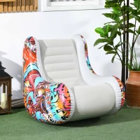 Outsunny Aufblasbarer Sitzsack, Schaukelfunktion, bequem, stichfest, bis 80 kg, 94x76x75cm(m-10)