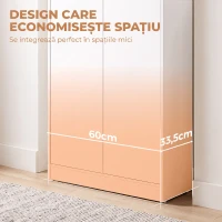 HOMCOM Dulap de Birou cu 3 Rafturi și Uși, 60x33,5x108 cm, Alb(m-4)