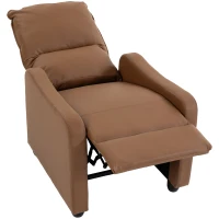 HOMCOM Manueller Relaxsessel 155° mit Fußstütze, in PU-Leder, für Wohnzimmer und Schlafzimmer, Dunkelbraun(m-7)