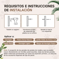 PawHut Rascador de Pared para Gatos con 2 Postes de Sisal Plataforma Doble con Escalera Suave y 1 Plataforma para Saltar Beige(m-7)