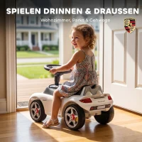 AIYAPLAY Porsche loopauto voor kinderen met claxon, verlichting en motorgeluid, voor 18–36 maanden, wit(m-7)