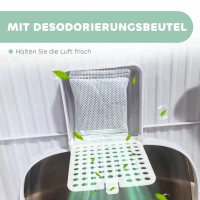 PawHut Kattenbak met deksel boveninstap schep uitschuifbare lade voor katten tot 4,5 kg, 40,5x52,5x42,5 cm Grijs(m-7)