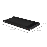 HOMCOM Cinta de Correr Eléctrica 1-6km/h Cinta de Andar Portátil con Pantalla LED Control Remoto Bluetooth Ruedas de Transporte para Casa Oficina 134x58x10 cm Negro(m-3)