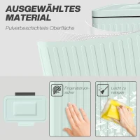 HOMCOM Küchenmülleimer, 2 x 20 L-Fächer, effiziente Mülltrennung, Fußpedal, Kunststoff, Metall, Grün(m-6)