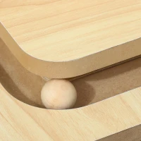 PawHut 3-in-1 Krabpaal met Speelrail, Speelbal, Sisal, tot 10 kg, 39,5 x 39,5 x 87 cm, Eiken/Crème(m-7)