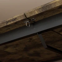 HOMCOM Uitschuifbare eettafel 140-180 cm voor 6-8 personen, rechthoekig in industrieel design met stalen frame, tijgerhoutlook(m-11)