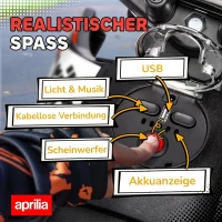 AIYAPLAY Elektro Motorrad Kinder 12 V Elektromotorrad mit 2 Motoren Stützrädern, Stoßdämpfer 13 Zoll Räder Musik, USB(m-6)