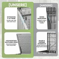 Outsunny Gartenschrank 940L Kunststoff Mülltonnenbox 142x67x119cm Geräteschuppen mit abschließbar Doppeltür Klappdeckel(m-6)