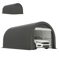 Outsunny Tendone da Giardino per Auto e Attrezzi con Ingresso a Cerniera, Picchetti e Funi, 500x300x240 cm(m-11)