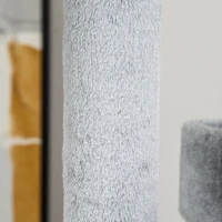PawHut Árbol Rascador para Gatos 48x48x107 cm Torre para Gatos con Cueva de Fieltro Desmontable Hamaca Camas Plataformas Gris(m-8)