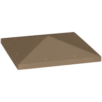 Outsunny Copertura per Gazebo da Giardino 3x3 m in Tessuto Oxford 600D con Fori di Drenaggio, Marrone(m-11)