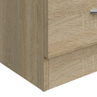 HOMCOM Three-Drawer Simple Bedside Table - Oak(m-12)