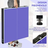 HOMCOM Tavolino da Ping Pong Pieghevole in Legno MDF 153 x 76.5 x 67cm Blu e Nero(m-5)