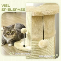 PawHut Krabpaal met speelgoed, inclusief 2 ballen. Zacht pluche, 34 cm x 25,5 cm x 58 cm, Crèmewit(m-4)