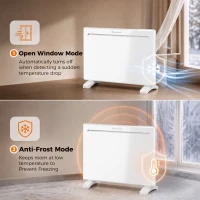 HOMCOM Smart Panel Heater Wall Mounted/Freestanding, Electric Heater with Weekly Timer, Open Window & Anti-Frost, 1000W, White(m-7)