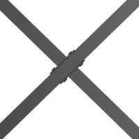HOMCOM Conjunto de 2 Patas para Mesa Estilo Industrial 80x72 cm en Forma de X Patas de Muebles de Acero para Soporte con Protectores Tornillos de Montaje Incluidos Negro(m-9)