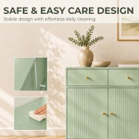 HOMCOM Modern Sideboard, Sideboard Storage Cabinet with 2 Drawers and Adjustable Shelf for Living Room, Light Green(m-7)