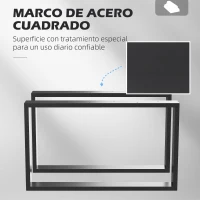 HOMCOM Conjunto de 2 Patas para Mesa Patas de Diseño Rectangular con Tornillos Incluidos para Mesa DIY 70x41 cm Negro(m-6)