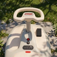 AIYAPLAY 12V Electric Wiggle Car with Pedal, Kids Electric Car with 2 Speeds, Soft Start, Music, Lights for 3-5 Years, White(m-8)