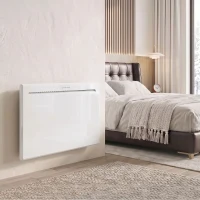 HOMCOM Smart Panel Heater Wall Mounted/Freestanding, Electric Heater with Weekly Timer, Open Window & Anti-Frost, 1000W, White(m-2)
