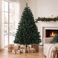 HOMCOM Künstlicher Weihnachtsbaum 180 cm mit 820 flammhemmenden Zweigen, klappbare Stahlbasis, Grün(m-2)