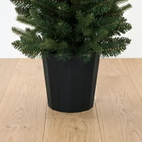 HOMCOM Lot de 2 Sapins de Noël Artificiels 120 cm, Base en Pot de Culture, Pointes de Branches Ignifuges, Vert(m-12)