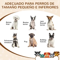 PawHut Caseta de Madera para Perros Pequeños Caseta de Interior para Mascotas con Grabados de Formas 69x50x58,5 cm Roble(m-7)