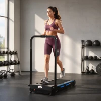 HOMCOM Folding Motorised Home Treadmill Walking Machine with LCD Monitor, Blue(m-9)