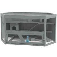 PawHut Hamsterkooi, 3 Niveaus, Uitschuifbare Tray, Hout/Metaal, 115x60x55 cm(m-10)