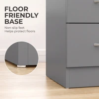 HOMCOM Three-Drawer Simple Bedside Table - Grey(m-7)