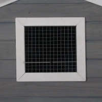 PawHut Gallinero Exterior de Madera Recinto con Nido y Corral Bandeja Extraíble Ventana de Malla Rampa Área de Cultivo 160x80x110 cm Gris y Blanco(m-9)