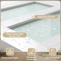 HOMCOM Puerta Corredera Interior 91x213 cm con Kit de Montaje, MDF y Vidrio Esmerilado, Riel y Herrajes, Blanco(m-4)