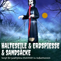 Outsunny Aufblasbares Halloween-Skelett, 310 cm, mit integrierten LED-Lichtern, gruselige Deko für Innen- und Außenbereich(m-5)