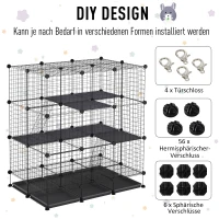 kooi voor kleine huisdieren DIY konijnenkooi met helling verwijderbare plaat staal PP-hars(m-6)