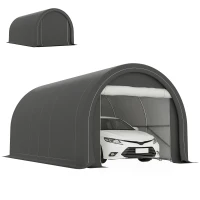Outsunny Tendone da Giardino per Auto e Attrezzi con Ingresso a Cerniera, Picchetti e Funi, 500x300x240 cm(m-1)
