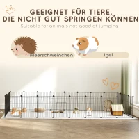PawHut Kleintierkäfig, Außengehege, modulare Bauweise, 0,72 m² Fläche, Stahl, Schwarz(m-7)