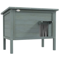 PawHut Buitenkattenhuis Kattenhut, Weerbestendig, 1 Raam, 1 Deur, 85 x 50 x 68,5 cm, Donkergrijs+Zwart