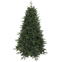 HOMCOM Brad de Crăciun artificial foarte realist, cu 1237 vârfuri turnate și suport metalic, 180 cm, Verde(m-7)