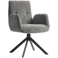 HOMCOM Polstersessel, Akzentsessel, modernes Design, drehbar, bis 120 kg, Dunkelgrau(m-1)
