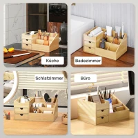 HOMCOM bureau organizer 2 laden opbergdoos kantoor box organisatie natuur(m-7)
