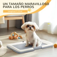 PawHut Inodoro para Perros con Bandeja para Entrenamiento de Cachorros en Exterior e Interior 63x48,5x6 cm Gris(m-6)