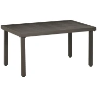 Outsunny Gartentisch, Beistelltisch, Stahlrahmen, braun, 91 x 51 x 46 cm(m-1)