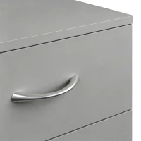 HOMCOM Three-Drawer Simple Bedside Table - Grey(m-10)