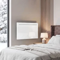 HOMCOM Smart Panel Heater Wall Mounted/Freestanding, Electric Heater with Weekly Timer, Open Window & Anti-Frost, 1000W, White(m-14)