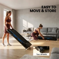 HOMCOM Folding Motorised Home Treadmill Walking Machine with LCD Monitor, Blue(m-7)