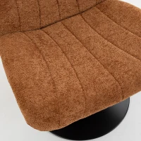 HOMCOM Fauteuil de Salon avec Repose-Pied Réglable, Fauteuil d'Appoint Capitonné en Velours Effet Motifs Gouttes d'Eau, Marron(m-15)