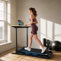 HOMCOM Folding Motorised Home Treadmill Walking Machine with LCD Monitor, Blue(m-8)
